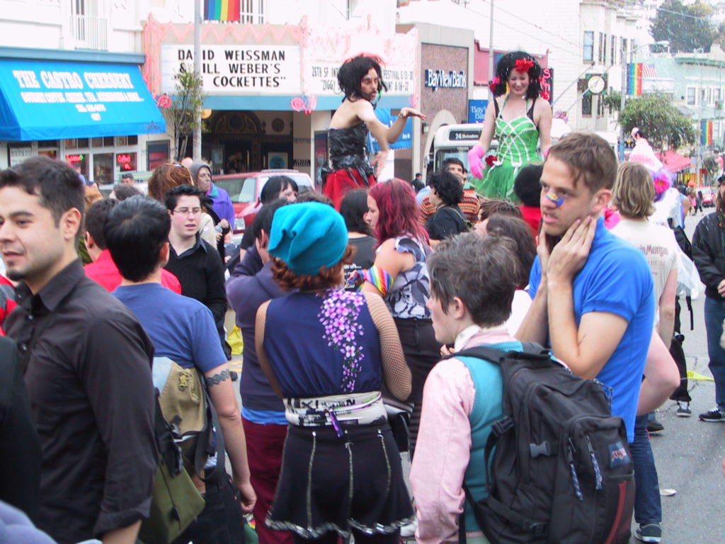 the dance party continues to rage in the middle of castro street