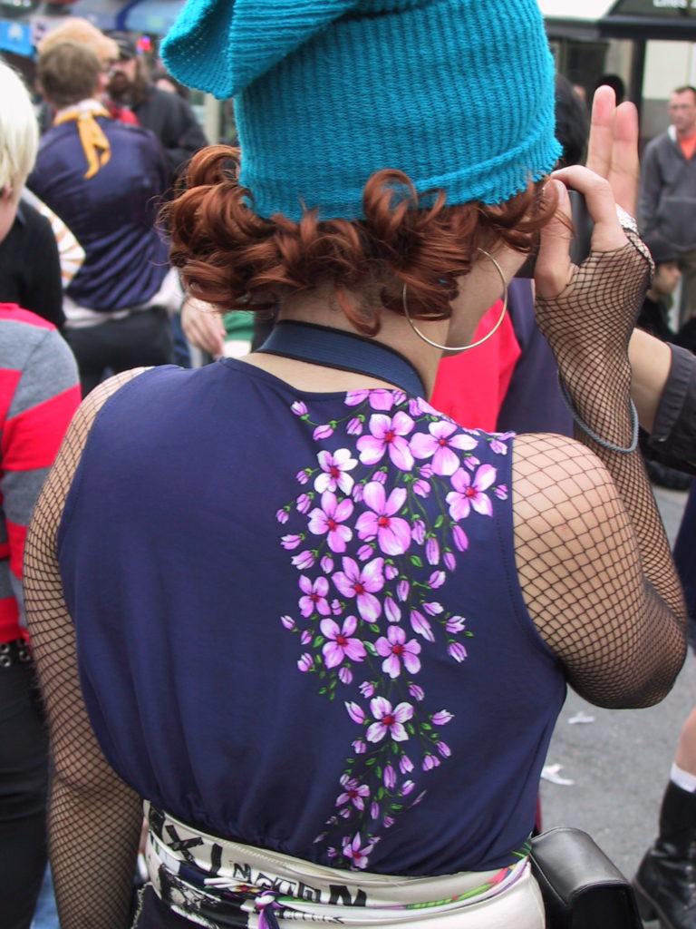 detail of a reveler's outfit